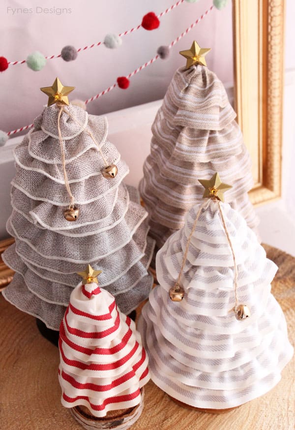 Cone Christmas Trees from Vintage Wrapping Paper (to go with your