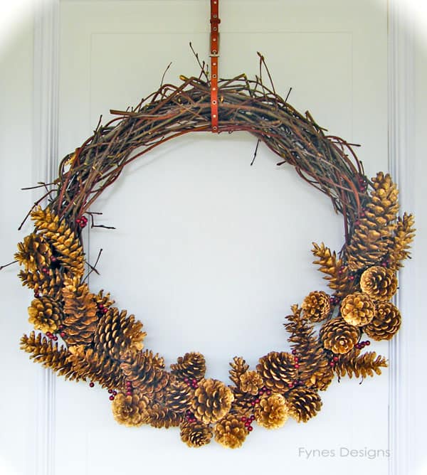 diy pinecone heart wreath - Re-Fabbed