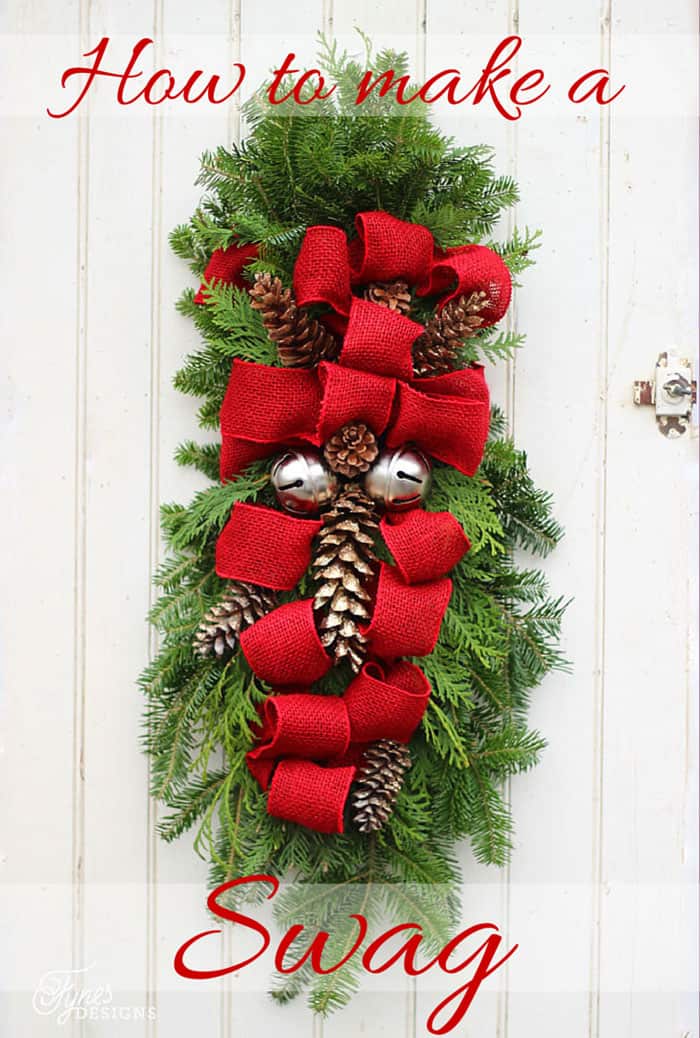 How to Create A Natural Christmas Evergreen Swag - Open Doors Open