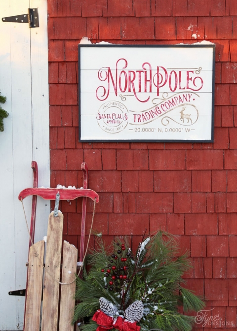 north pole santa sign