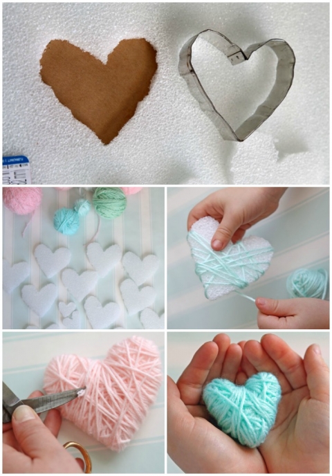 Valentines Day Styrofoam Hearts Decor