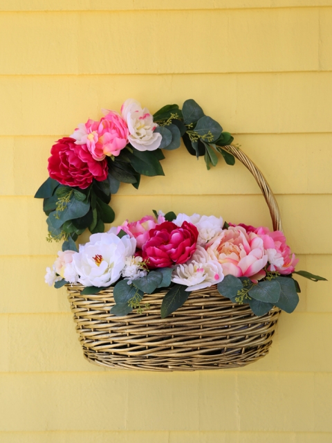 Dollar Store Peony Heart Wreath for Valentine's Day through Spring